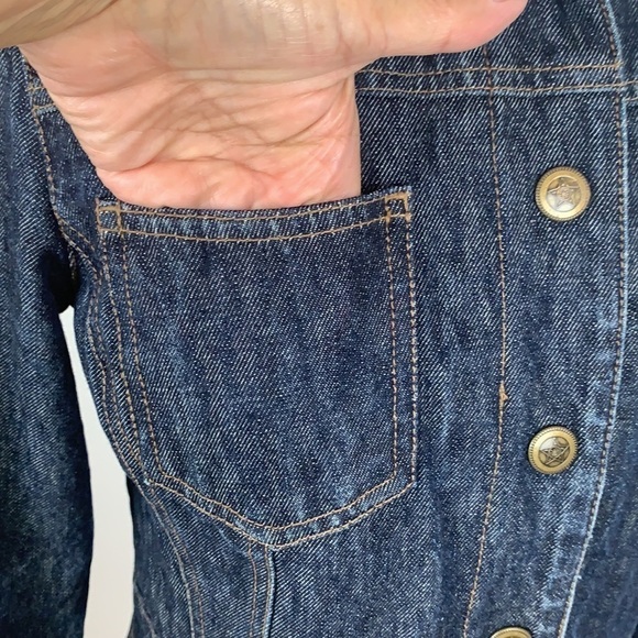 Nine West Gold Quilt Lined Denim Jean Jacket - Picture 8 of 13